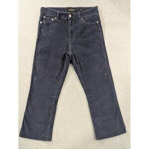 Lucky Brand Pants Womens 10 Blue Bridgette Cropped Flare Corduroy Stretch Casual